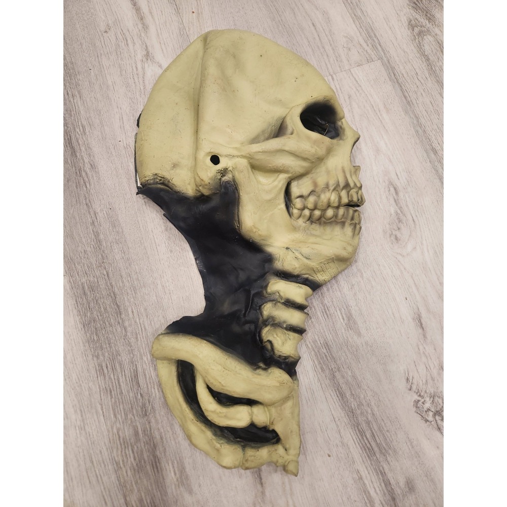 Vintage 1997 Halloween Skull Skeleton Latex Mask with Neck The Paper Magic Group